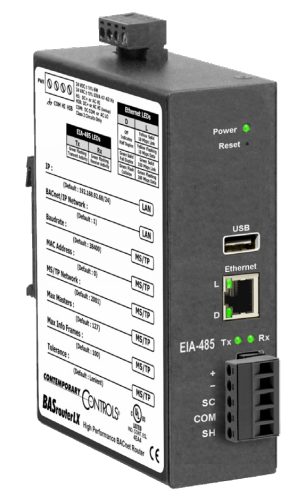 EXL00613 BACnet MS/TP to Ethernet High Performance BAS Router